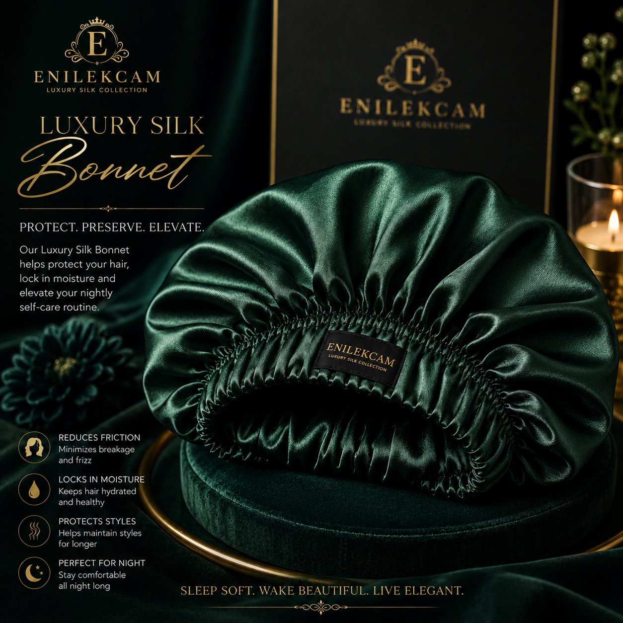 100% Mulberry Silk Bonnet