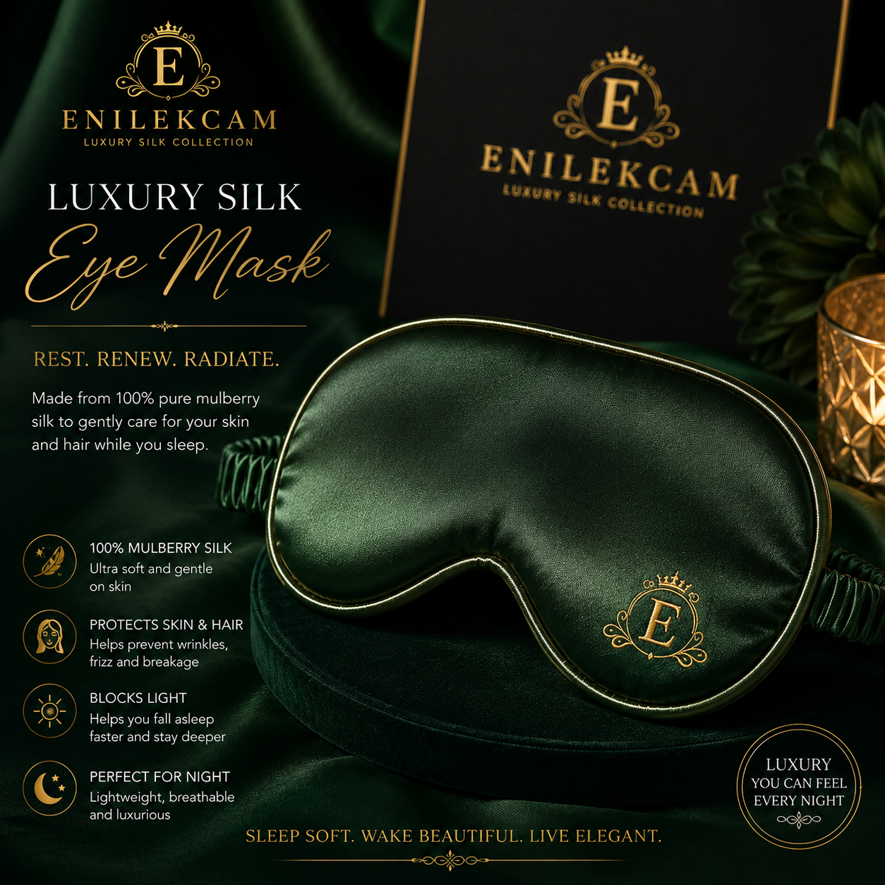 100% Mulberry Silk Eye Mask